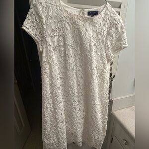 Kaari Blue dress white lace size 2 Easter, spring.